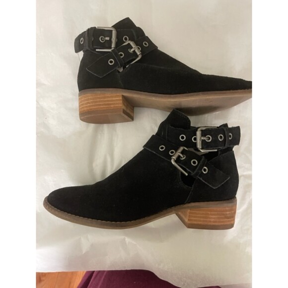Dolce Vita Women’s Black Almond Toe Booties Sz 6 Buckle Straps Boot. - Picture 2 of 8